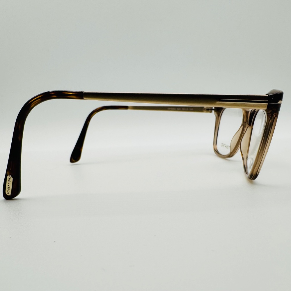 NIB Tom Ford Eyeglass Frames FT5353 045 Light Brown & Gold - Picture 4 of 10